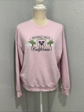 Victoria's Secret Pink Ivy‎ Fleece Beverly Hills Sweatshirt Size Medium